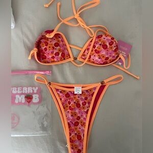 Floral Bikini Set Strawberry Milk Mob